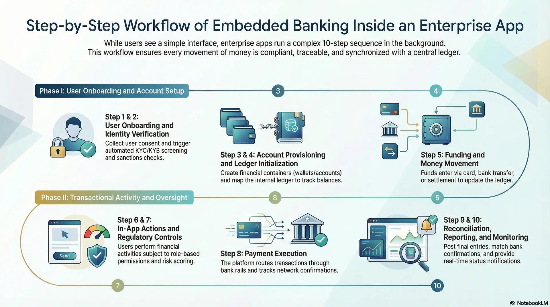 Step by Step Workflow Of Embedded Banking Inside An Enterprise App