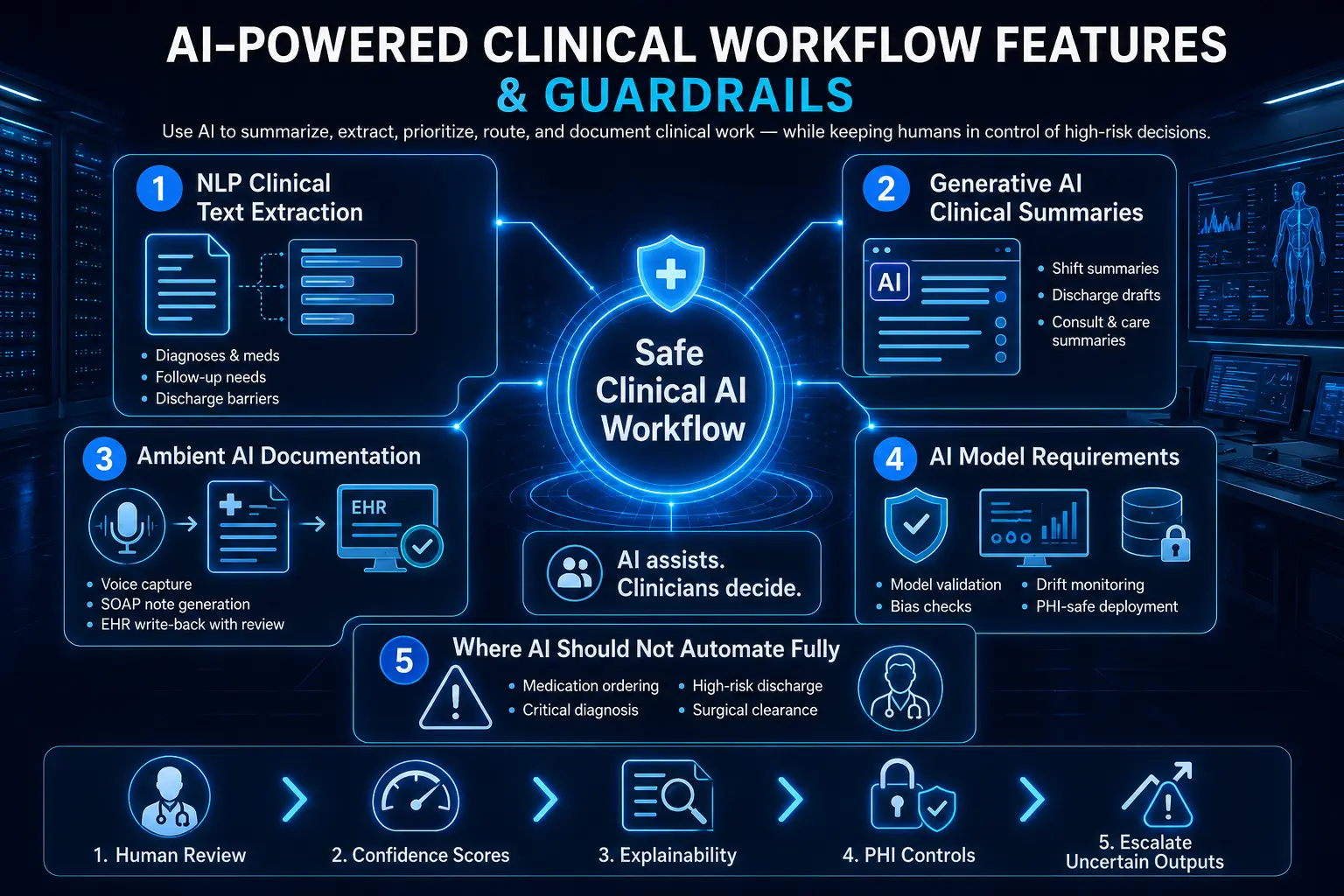AI-Powered Clinical Workflow Features and Guardrails